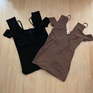 Set of off the shoulders jumpsuits